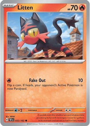 Litten 032/162  - Reverse Holofoil SV05 Temporal Forces