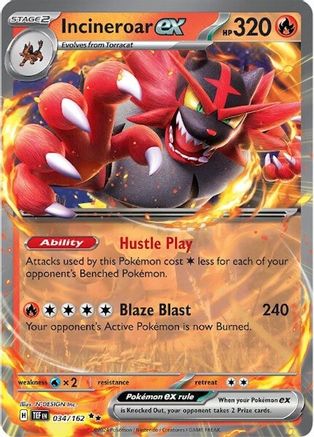 Incineroar ex 034/162 - Holofoil Temporal Forces