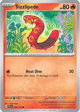 Sizzlipede 036/162 - Reverse Holofoil Temporal Forces