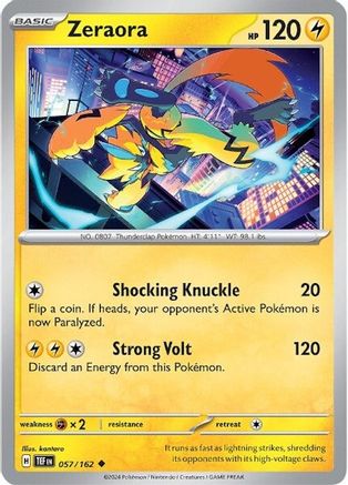 Zeraora 057/162 - Reverse Holofoil Temporal Forces