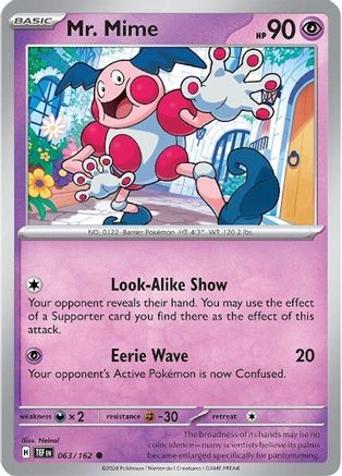 Mr. Mime 063/162 - Reverse Holofoil Temporal Forces