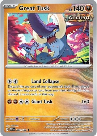 Great Tusk 097/162 - Reverse Holofoil Temporal Forces