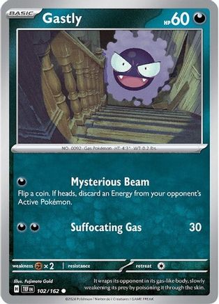 Gastly 102/162  - Reverse Holofoil SV05 Temporal Forces