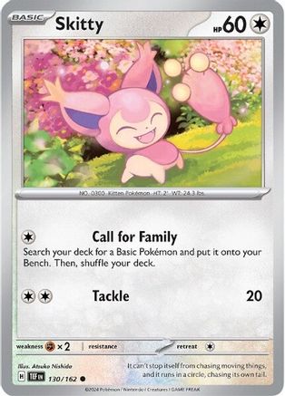 Skitty 130/162  - Reverse Holofoil SV05 Temporal Forces