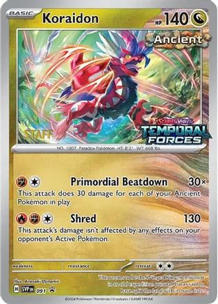 Koraidon (Prerelease) [Staff] 091  - Holofoil SV Scarlet & Violet Promo Cards