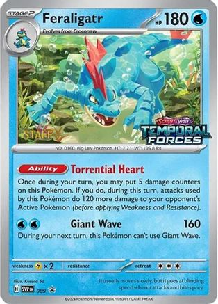 Feraligatr (Prerelease) [Staff] 089  - Holofoil SV Scarlet & Violet Promo Cards
