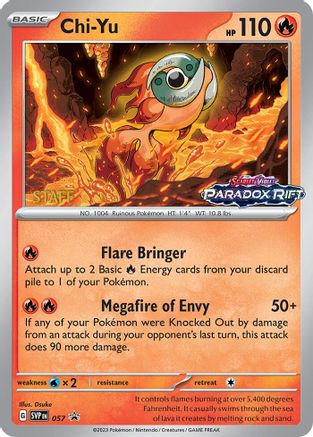 Chi (Prerelease) [Staff] 057  - Holofoil SV Scarlet & Violet Promo Cards