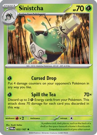 Sinistcha 022/167  - Reverse Holofoil SV06 Twilight Masquerade