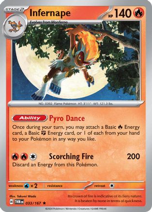 Infernape 033/167  - Reverse Holofoil SV06 Twilight Masquerade