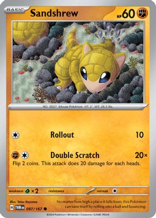 Sandshrew 097/167 - Reverse Holofoil Twilight Masquerade
