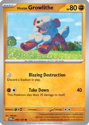 Hisuian Growlithe 099/167 - Reverse Holofoil Twilight Masquerade