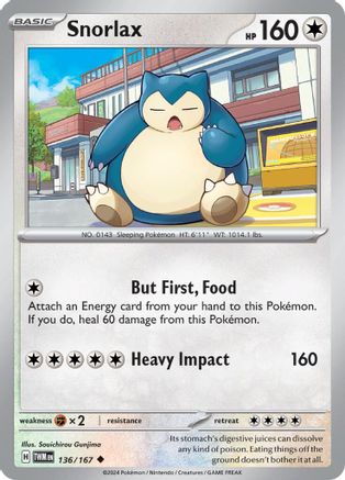 Snorlax 136/167  - Reverse Holofoil SV06 Twilight Masquerade