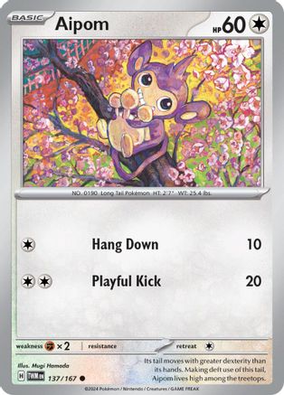 Aipom 137/167 - Reverse Holofoil Twilight Masquerade