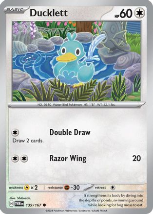 Ducklett 139/167 - Reverse Holofoil Twilight Masquerade