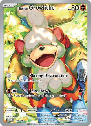 Hisuian Growlithe 181/167  - Holofoil SV06 Twilight Masquerade