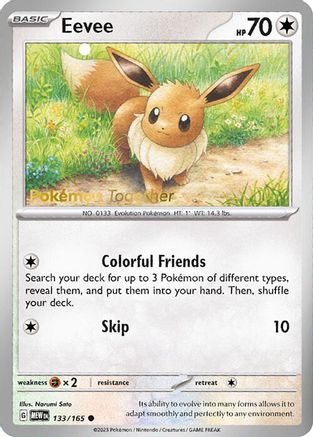 Eevee (Pokemon Together) 133/165  Miscellaneous Cards & Products