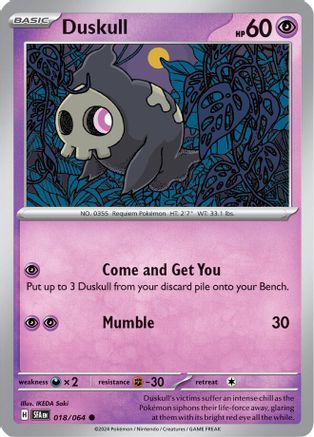 Duskull 018/064 - Reverse Holofoil Shrouded Fable