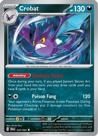 Crobat 029/064 - Reverse Holofoil Shrouded Fable