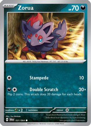Zorua 031/064 - Reverse Holofoil Shrouded Fable