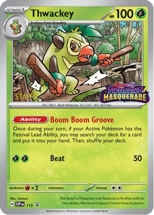Thwackey (Prerelease) [Staff] 115  - Holofoil SV Scarlet & Violet Promo Cards