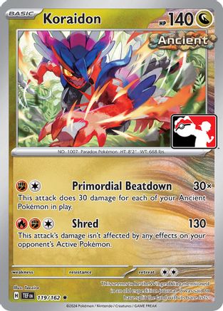 Koraidon 119/162  Prize Pack Series Cards