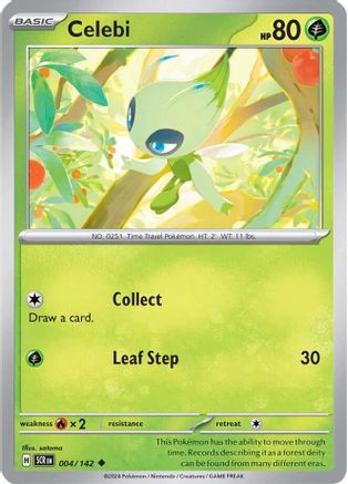 Celebi 004/142 - Reverse Holofoil Stellar Crown - Uncommon