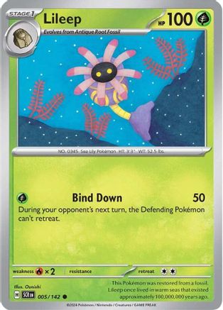 Lileep 005/142 - Reverse Holofoil Stellar Crown - Common