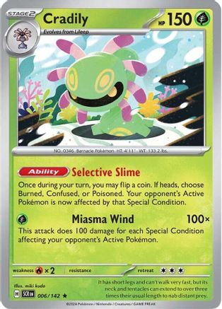 Cradily 006/142 - Holofoil Stellar Crown - Rare