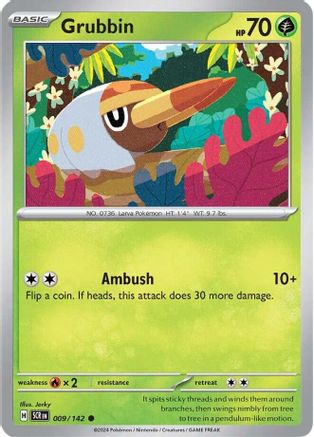 Grubbin 009/142 - Reverse Holofoil Stellar Crown - Common