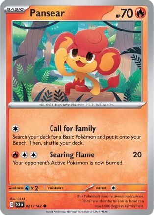 Pansear 021/142 - Reverse Holofoil Stellar Crown - Common
