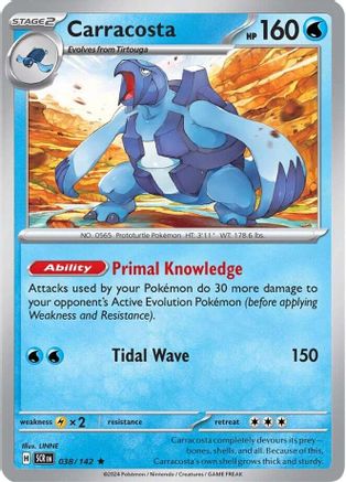 Carracosta 038/142 - Holofoil Stellar Crown - Rare