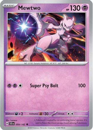 Mewtwo 059/142 - Reverse Holofoil Stellar Crown - Uncommon