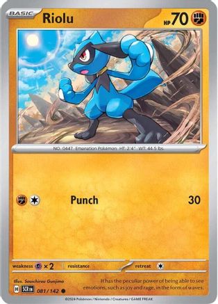 Riolu 081/142 - Reverse Holofoil Stellar Crown - Common