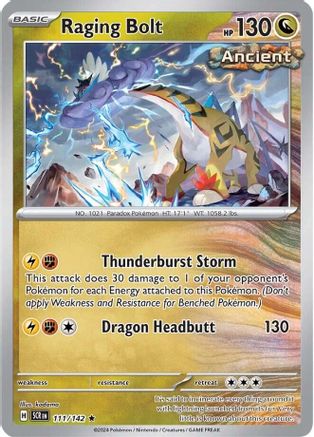 Raging Bolt 111/142 - Holofoil Stellar Crown - Rare