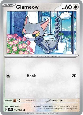 Glameow 116/142 - Reverse Holofoil Stellar Crown - Common