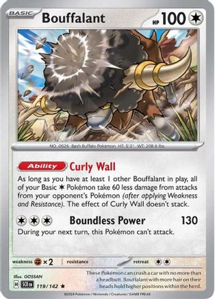 Bouffalant 119/142 - Reverse Holofoil Stellar Crown - Rare