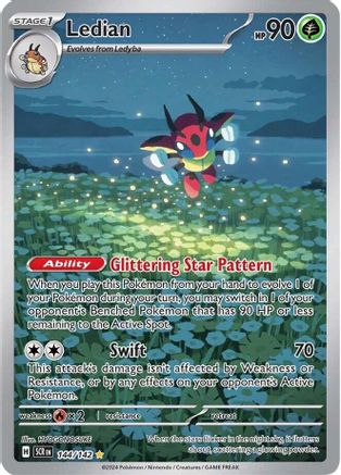Ledian 144/142 - Holofoil Stellar Crown - Illustration Rare