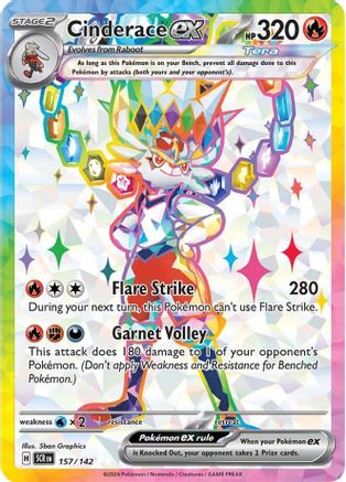 Cinderace ex 157/142 - Holofoil Stellar Crown - Ultra Rare