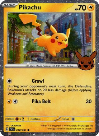 Pikachu (Cosmos Holo) 018/091  - Holofoil Trick or Trade BOOster Bundle 2024