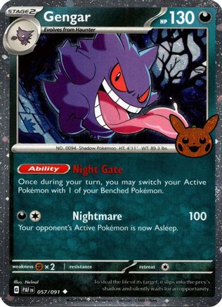 Gengar (Cosmos Holo) 057/091  - Holofoil Trick or Trade BOOster Bundle 2024