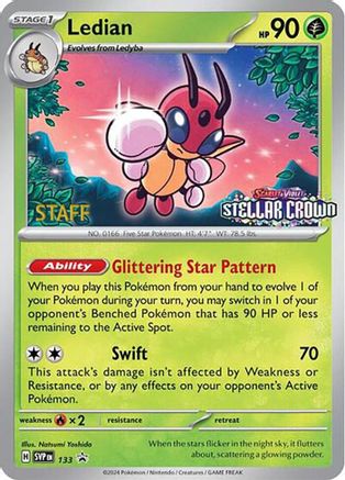 Ledian (Prerelease) [Staff] 133  - Reverse Holofoil SV Scarlet & Violet Promo Cards