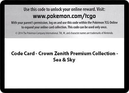 Code Card - Sea & Sky Premium Collection  Crown Zenith
