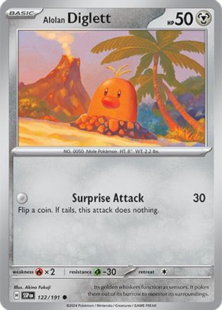 Alolan Diglett 122/191 - Reverse Holofoil Surging Sparks - Common