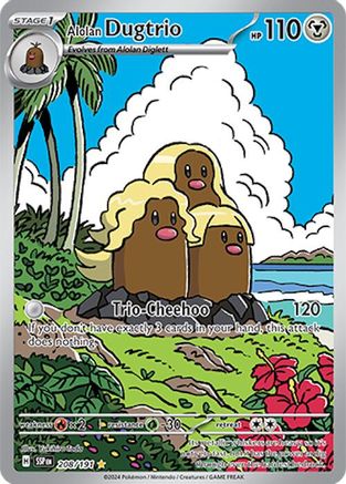 Alolan Dugtrio 208/191 - Holofoil Surging Sparks - Illustration Rare