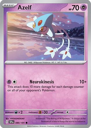 Azelf 080/191 - Reverse Holofoil Surging Sparks - Common
