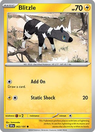 Blitzle 062/191 - Reverse Holofoil Surging Sparks - Common