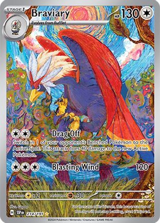Braviary 214/191 - Holofoil Surging Sparks - Illustration Rare