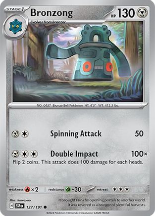 Bronzong 127/191 - Reverse Holofoil Surging Sparks - Common