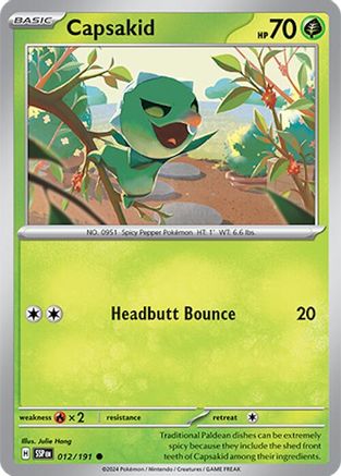 Capsakid 012/191 - Reverse Holofoil Surging Sparks - Common