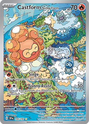 Castform Sunny Form 195/191 - Holofoil Surging Sparks - Illustration Rare